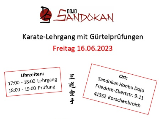 Karate-Lehrgang mit Gürtelprüfungen