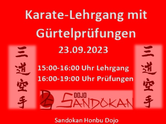 Karate-Lehrgang mit Gürtelprüfungen