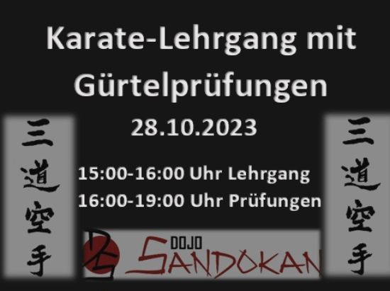 Karate-Lehrgang mit Gürtelprüfungen