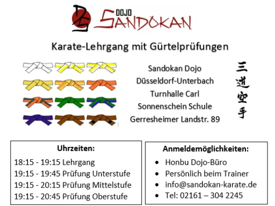 Karate-Lehrgang mit Gürtelprüfungen 
