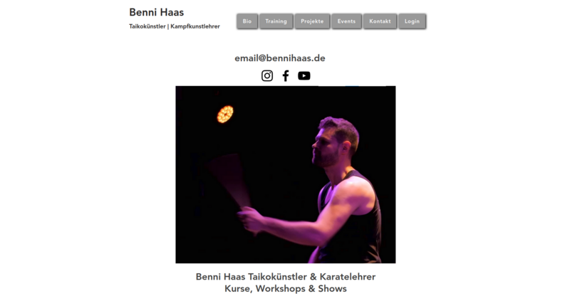 Benni Haas Taikokünstler & Karatelehrer Kurse, Workshops & Shows